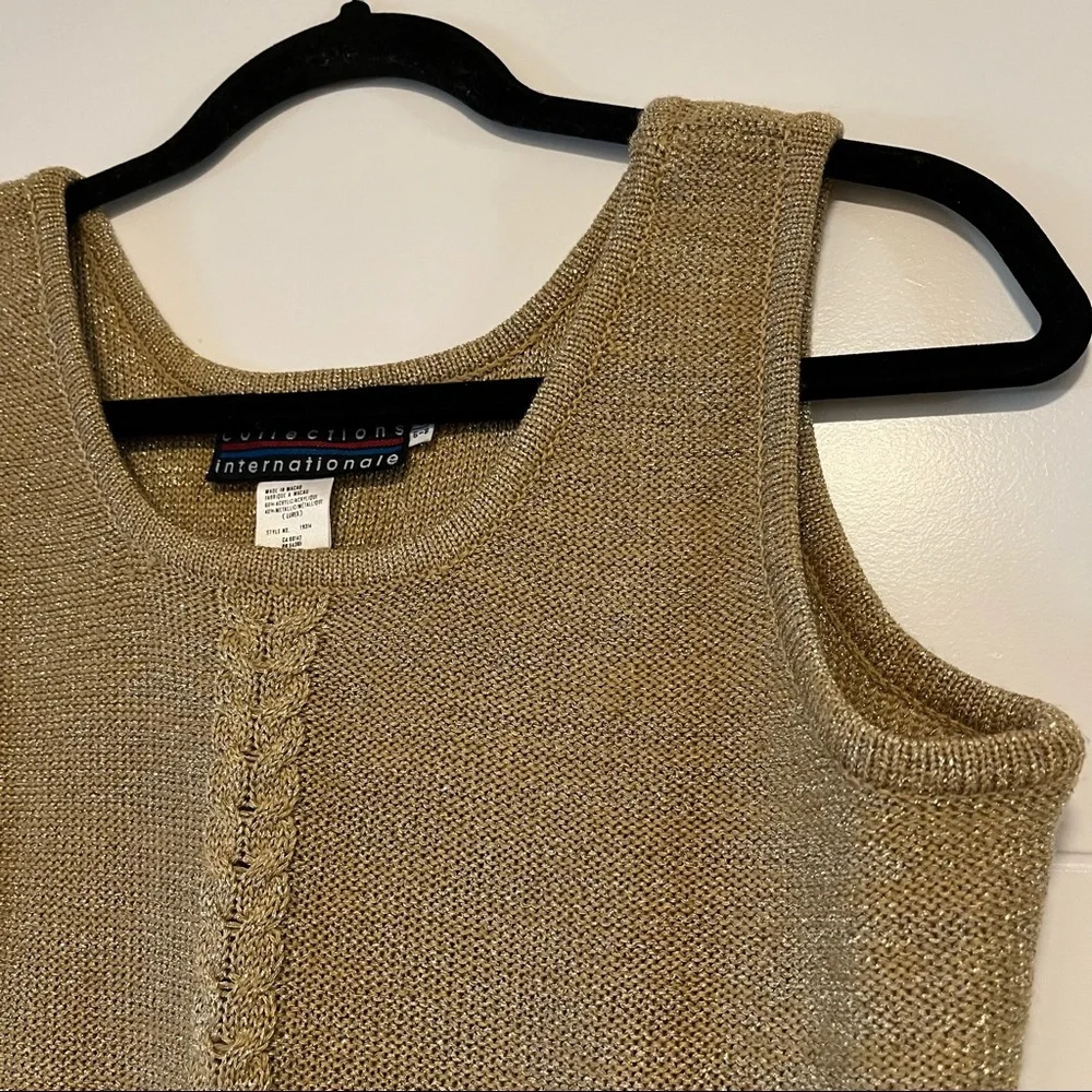 Vintage Gold Sweater Vest - Picture 3 of 14